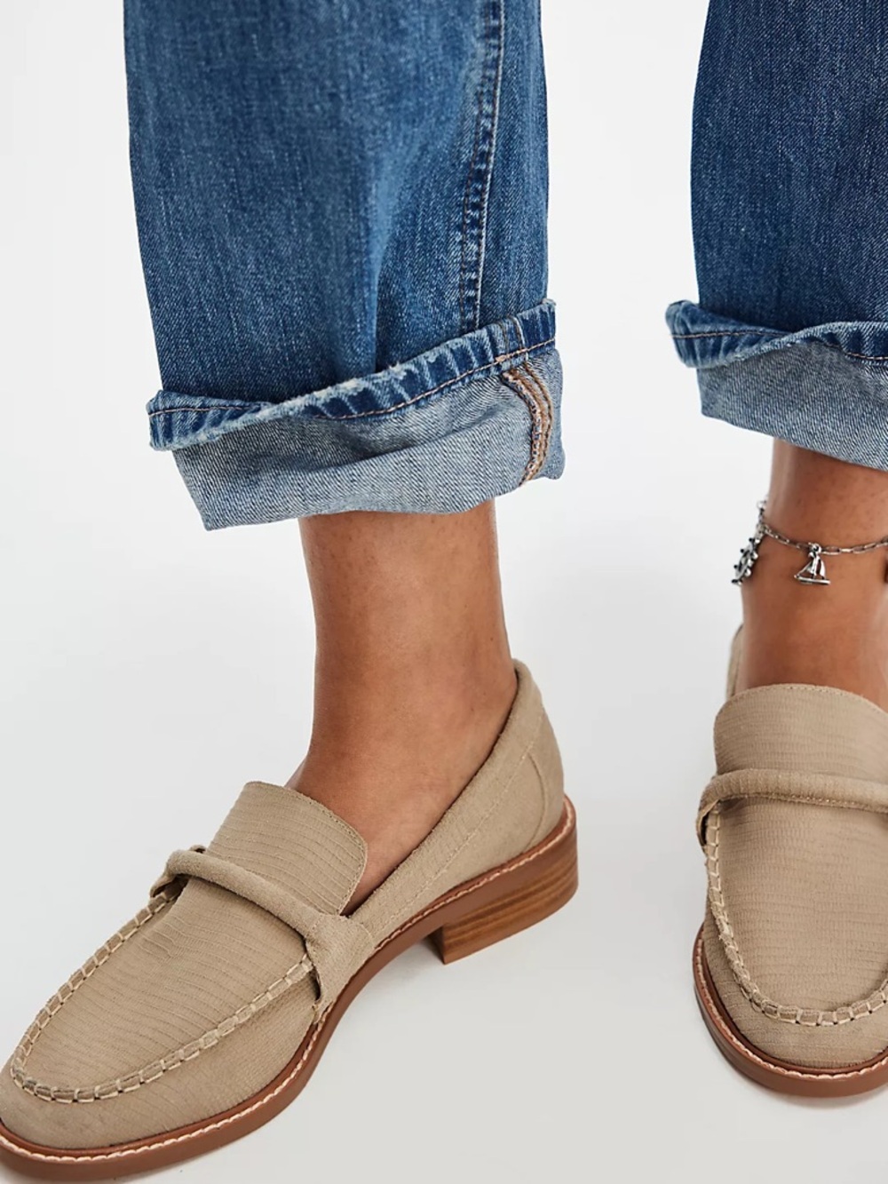 Free People Beige Bedford Canvas Loafers - brand new never worn